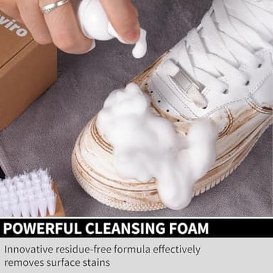 Henviro Shoe Cleaner Kit for Sneaker - 8.5 Oz Shoe Cleaning Kit with Shoe Brushes & Towel, White Shoe Sneaker Cleaner Kit, Suede Shoe Cleaner for Suede Mesh Leather Knit, and Most Materials - Image 5
