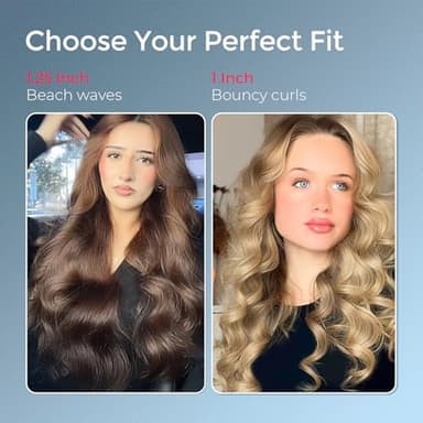 TYMO Automatic Rotating Curling Iron - TYMO CURLPRO Beach Waves Curling Wand, Portable Hair Curler, 500 Million Ionic, Dual Voltage & Lightweight for Travel, Ceramic Coating, 1 1/4 Inch, Metallic Gray - Image 3