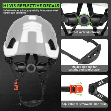 GREEN DEVIL Construction Safety Helmet Hard Hat with Visor and Safety Glasses ANSI Z89.1 Cascos De Construccion Vented ABS Work Hardhat for Men&Women - Image 5