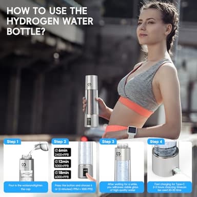 Hydrogen Water Bottle Generator – Up to 6400PPB Pure Hydrogen | IHSA Certified SPE/PEM Tech | Portable Hydrogen Water Bottle for Better Hydration, Recovery & a Thoughtful Wellness Gift - Image 7