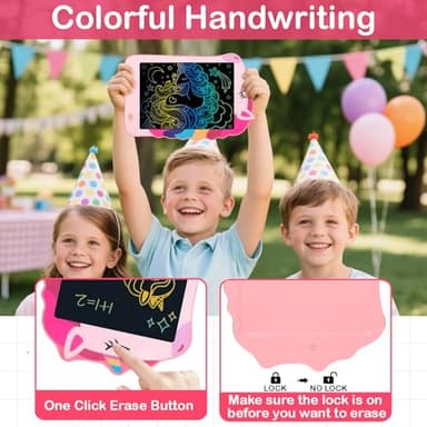 Unicorn Toys LCD Writing Tablet for Girls Kids, Colorful Toddler Toys Drawing Board, Educational Kid Toys Doodle Pad Toys for 3 4 5 6-12 Years Old Girls Boys Birthday Party Christmas Gift, 8.5 Inch - Image 4