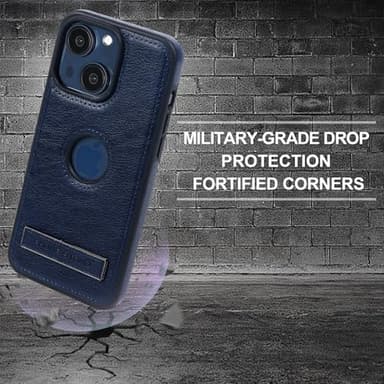 KSELF Leather Case for iPhone 14 Plus Case, Protective Slim with Kickstand Shockproof Phone Cases, Built-in Invisible Stand Compatible with iPhone 14 Plus 6.7'' (Blue, for iPhone 14 Plus) - Image 5