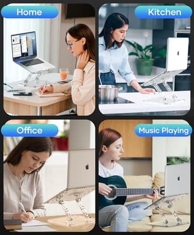 Lpoake Adjustable Foldable Laptop Stand, Portable Ergonomic Computer Stand for Laptop, Compatible with 10 to 15.6 Inches Notebook Computers - Image 9
