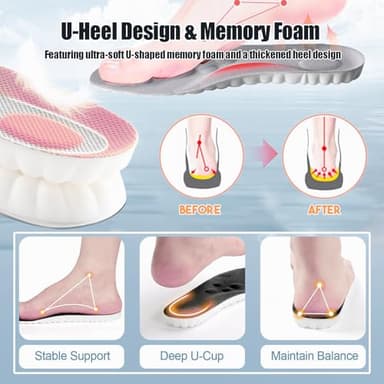 4D Cloud Height Increase Insoles for Men Wowen - Cloud Tech Insole, Soft Memory Foam Insoles, Comfort Steppers Height Increase Insoles Trim to Fit for Men Women (Gray, 1.4-in US Men 8-11) - Image 6
