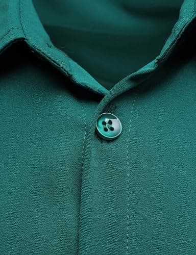 AOTIK Boys Stretch Wrinkle Free Dress Shirts Button Down Shirt Long Sleeve Formal School Uniform Shirts 10 Teal - Image 3