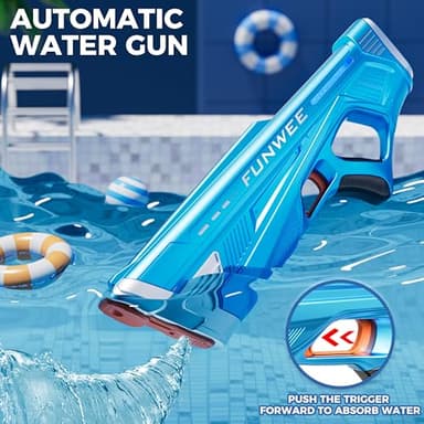 Funwee 2 Pack Electric Water Guns for Adults Kids, Powerful Automatic Squirt Gun, High Powered Shooting 100+ Blasts, Strongest Auto Water Blaster, Long Range, Pool Water Toy Outdoor Game - Image 2