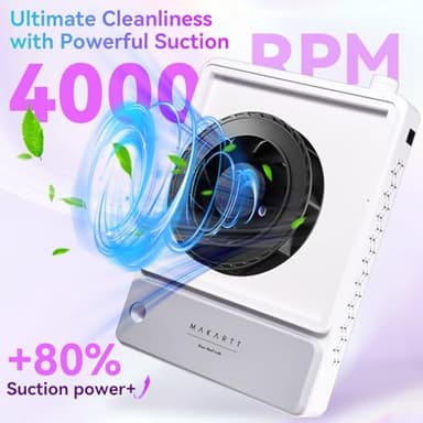 Makartt Nail Dust Collector - Rechargeable Ultra Thin Portable Dust Collector DUSTINA with Digital Display Silicone Wrist Rest and Reusable Filter for Nail Tech Acrylic Gel Polishing - Image 7