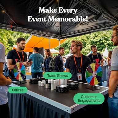 T-SIGN 12 Inch Heavy Duty Spinning Prize - 10 Slots Color Tabletop Roulette Spinner Wheel of Fortune - Spin The Wheel with Dry Erase Marker and Eraser Win The Fortune Spin Game for Trade Show - Image 3