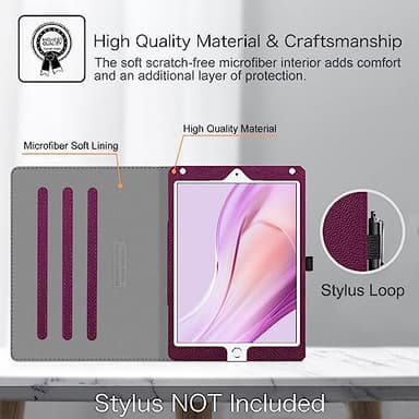 Fintie Case for iPad 6th / 5th Generation (2018 2017 Model, 9.7 Inch), iPad Air 2 / Air 1 (9.7 Inch) - [Corner Protection] Multi-Angle Viewing Stand Cover with Pocket, Purple - Image 6