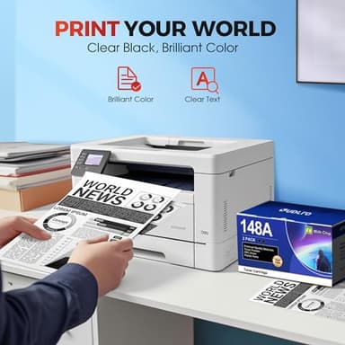 148A Toner Cartridge (with Chip) - Compatible Replacement for HP 148A Toner Cartridge, W1480A 148X W1480X to Use with Pro MFP 4101fdn 4101fdw 4001dn 4001n Printer (Black, 2-Pack) - Image 7