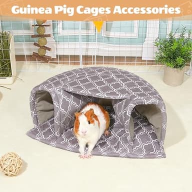 Unicorn Catcher Guinea Pig Hideout Large Bed Cozy House Warm Tunnel Washable Accessories for Small Pet Hamster/Chinchilla/Bunny, Grey - Image 2