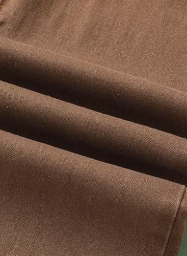 Sidefeel Women's Brown Jeans High Waisted Tummy Control Strechy Straight Leg Denim Summer Pants Size 8 - Image 4