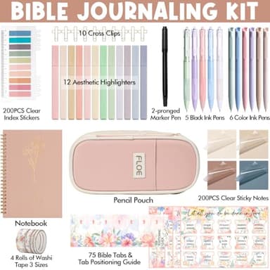 Bible Study Supplies Bible Journaling Kit for Women, Mothers Day Christian Gifts for Women, Bible Study Tools for Women with Bible Highlighters and Pens No Bleed, Pencil Case Bible Accessories Set - Image 2