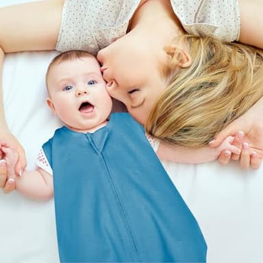 david's kids 3 Pack 100% Cotton Baby Sleep Sack 12-18 Months, Soft Baby Wearable Blankets with 2-Way Zipper, Comfy Toddler Sleeping Bags for Boys Girls Neutral, Large Size, Grey & Blue & Indigo - Image 6