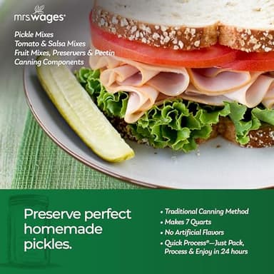 Mrs. Wages Bread and Butter Pickles Quick Process Mix, Quick and Easy, Simple-To-Use Pickle Mix, Sweet & Tangy Flavors, 5.3 oz Packet (Value Pack of 6) - Image 6