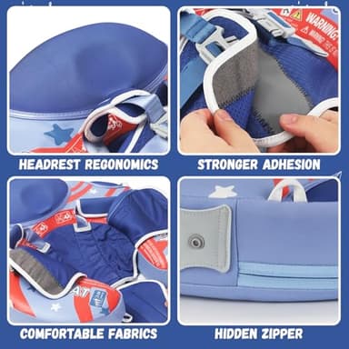 GENTEACO Mambo Baby Pool Float with Removable Canopy 3-24 Months Baby Float Soft Waterproof Infant Swim Float Add Tail Avoid Flip Skin-Friendly Material Swim Trainer for Toddler Boys Girls Girls - Image 6