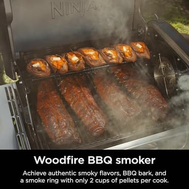 Ninja FlexFlame, Grill and Smoker, Electric and Propane Grill, Roaster, BBQ Grill, 5-in-1 Cooking System, 3 Burner, Digital Control, Outdoor Cooking, Griddle, Pizza Maker, Stainless Steel, PG301 - Image 4