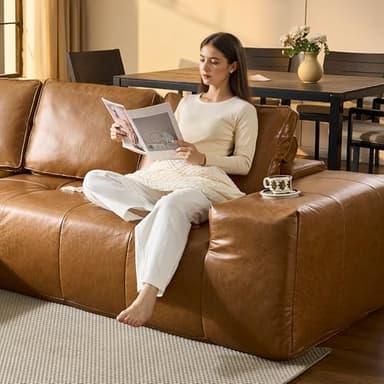 ovios Sectional Cloud Couch for Living Room, Modular Floor Sofa with Plush Corduroy, No Assembly Required, Big Comfy Couches Set with Fluffy Memory Foam, Stupendous U Shaped Sofas with Chaise, Brown - Image 9