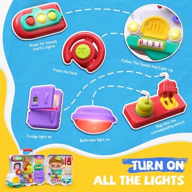 Vanvimen Busy Board Montessori Toys Gift for 1 2 Year Old Boys, Early Educational Montessori Toys for Toddler 1-3, Birthday Gifts Toy for 1 2 Year Old Boy, Ideas 1 Year Old Boys Birthday Gift Toy - Image 5