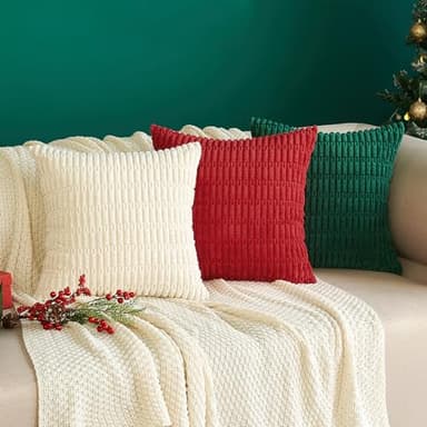 MIULEE Pack of 2 Corduroy Decorative Lumbar Throw Pillow Covers 20x12 Inch Soft Boho Striped Pillow Covers Modern Farmhouse Home Decor for Sofa Living Room Couch Bed Cream White - Image 7