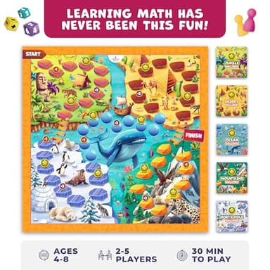 Number Hunter Math Board Game – Addition & Subtraction Adventure for Kids Ages 4-8 – Fun Educational STEM Game for Kindergarten, 1st-3rd Grade, Homeschool & Family Game Night - Image 2