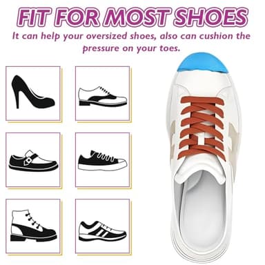 BIGGCOOL Shoe Filler for Loose Shoe, Shoe Inserts to Make Shoes Smaller, Toe Inserts for Shoes Too Big, Prevent Heel Sliping, for Women and Men (Blue, M: Half to one Size Bigger) - Image 3