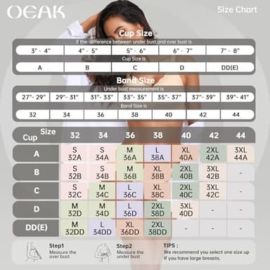 OEAK Womens Wireless Bras Push Up Support Full Coverage Bralettes No Underwire Bra Comfortable Everyday Seamless Tshirt Bras White M - Image 5