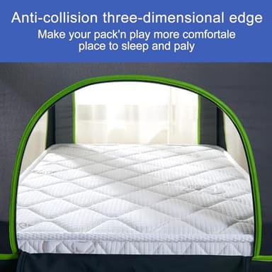 Pack and Play Mattress - 38" x 26"- Premium Knitted Fabric Playpen Mattresses, Safety Reinforced Play Yard Mattress - Fits for Graco & Baby Trend & Pamo Babe Playard, Firm Support and Comfort Foam - Image 5