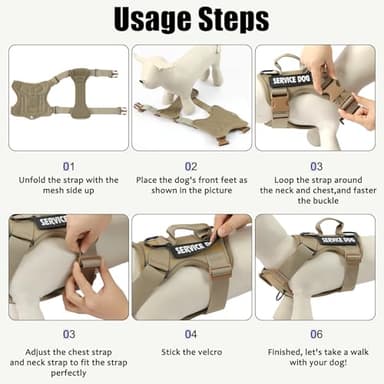 Demigreat Service Dog Harness, Reflective Dog Vest Harness with 5 PCS Patches, Adjustable Soft Oxford Pet Harness, Inner Layer Mesh, Easy to Control for Small Medium Large Dogs - Image 3