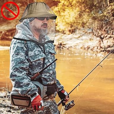 2 Pack Mosquito Head Net Mesh for Hiking & Outdoors,Bug Netting over Hat Adults Fishing,Insect Shield Protection Face Cover Mask Hood against Fly Midge Gnat - Image 7