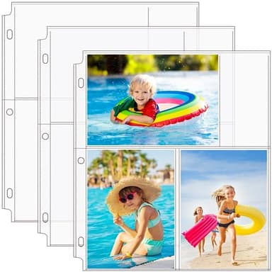MaxGear 30 Pack 4 x 6 Photo Sleeves for 3 Ring Binder, Heavy-Duty Archival Photo Page Protectors Holds 180 Pictures 3-Pocket Clear Picture Album Refill Pages - Image 1