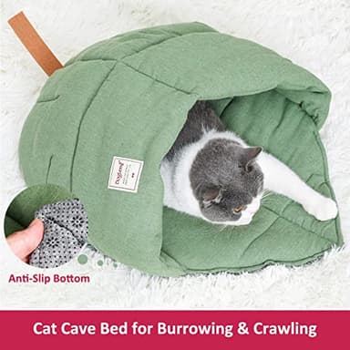 MOLEDINO Pet Cat Sleeping Bag, Cute Cat Cave Bed Hideaway for Indoor Cats Washable Covered Cozy Soft Warming Durable Fabric Burrow Napper Pocket Nest Snuggle Sack for Puppy Kitten - Image 5