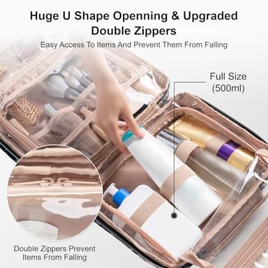 Everfun Hanging Travel Toiletry Bag for Women Traveling With Leakproof Compartment Makeup Cosmetic Organizer Dopp Kit Travel Accessories Essentials Must Have - Image 5