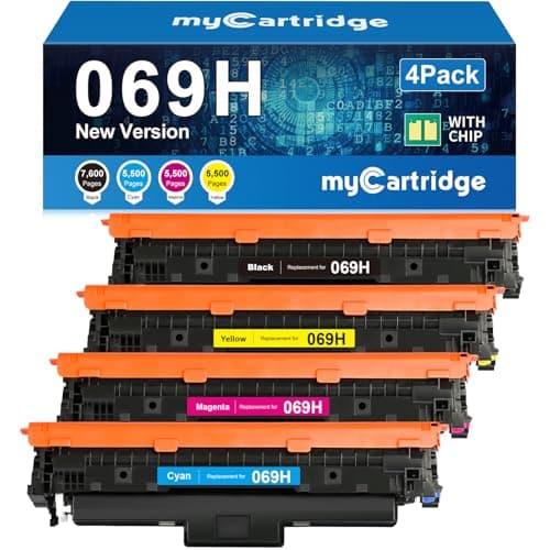 myCartridge 069H Toner Cartridge Set Compatible Replacement for Canon 069 069H Toner Works for Canon Color imageCLASS MF753Cdw MF751Cdw LBP674Cdw Printer, 069 069H Toner Cartridge 4-Pack B/C/M/Y - Image 1
