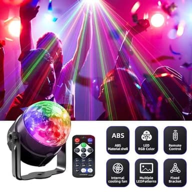 Yiixuyo - 2-Piece Set of Party Lights, Voice Controlled Flash with Remote Control, Disco Ball Lights, Family Room Parties, Wedding Bars, KTV Karaoke/New Year's Eve Halloween Christmas Decorations. - Image 4