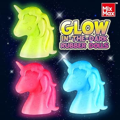 MixMax Make Your Own Squishies Toys, 6 Packs Rubber Dolls Making Kit for Kids Glow Jumbo Glitter Silicone Squishy Craft Kit for Girls 6-12 Nice Boy Party Activities - Image 5