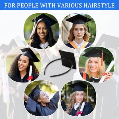 Graduation Cap Headband Insert, Grad Caps Headband Insert, Adjustable, Secures Cap and Keeps Hairstyle, Upgraded Interior Design, Simple and Practical Anti-Fall Hairband for Graduation (1 Pack, M) - Image 8