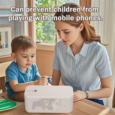 Lockable Storage Box,Medicine Lock Box Travel Case,Refrigerator Bin Container for Food,Medicines,Snacks,Locking Mobile Cell Phone Device Jail,Small Lockbox for Office,Home,School,Father Gift (Cream) - Image 5