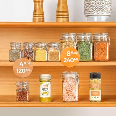ComSaf Small Glass Jars with Airtight Lid Set of 12, Spice Jars 8 oz, Mason Jars 8 oz, Small Canning Jar, 8oz Jars with Lids for Kitchen, Jam, Jelly, Honey, Dessert, Salad, Shower Wedding Favors - Image 7