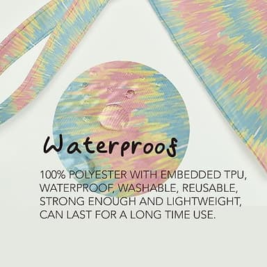 Fokongna Wet Dry Bag for Swimsuit, Travel, Beach, Diaper, Toiletry - Waterproof Large Makeup Pouch With Zipper - Women Girls Sister Friends Gifts - Starfish Sea Beach Rainbow Decor - Image 5