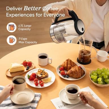 Cosori Electric Kettle, No Plastic Filter & Spout, 1.7L Tea Kettle & Hot Water Boiler For Coffee & Tea, Water Heater & Teapot, Automatic Shut Off, Borosilicate glass, Black, 1500W - Image 5