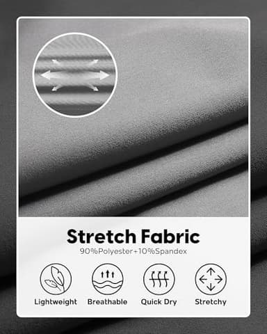 maamgic Men's 5 Inseam Shorts Casual Classic Fit Short Men with Multi-Pocket Mens Workout Shorts Hybrid Quick Dry Shorts Grey X-Large - Image 2