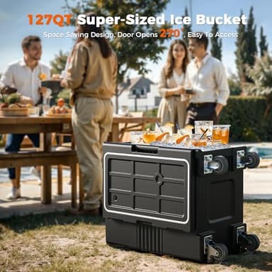 127QT Catering Food Warmers with Swivel Casters, 304 Stainless Steel Latch and Door Shaft, Insulated Food Carrier for 8 Full-Size Pans (NOT Included), Hot Boxes for Catering Gathering Restaurant Event - Image 7