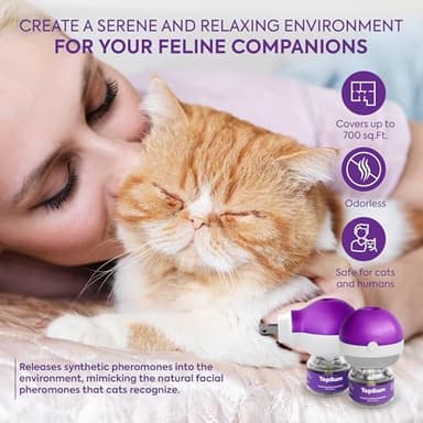 TopSum Cat Calming Diffuser Refills: Pheromone Refill for Cats, Long-Lasting 6-Month Supply, Compatible with Most Diffusers, 6 Pack (Purple) - Image 4