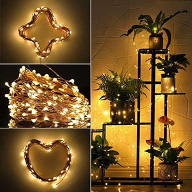 Ariceleo Solar String Lights, 1 Pack, 33 Ft, 100 LED Copper Wire, Warm White, 8 Lighting Modes, Waterproof, Outdoor and Indoor Use, for Garden, Patio, Yard, Tree, Wedding - Image 5