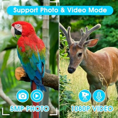 ZZSTAR 12x32 Binoculars for Adults, Binoculars with Camera, 2" LTPS Display 5MP 1080P Video Photo Recorder for Bird Watching Travel Hunting, with 32GB Micro SD Card, Silvery - Image 3