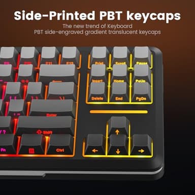 Redragon Wireless Mechanical Keyboard,3-Modes Bluetooth Gasket Hot Swappable TKL RGB Custom Keyboard,Pre-lubed Switches,Side Printed PBT Gradient Keycaps, South-Facing LEDs Socket - Image 4