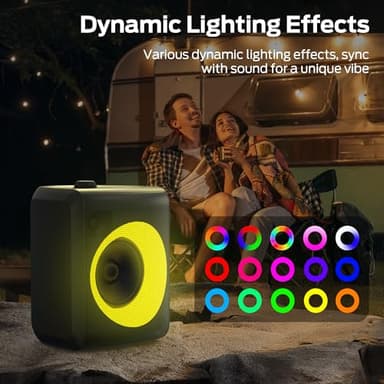 Monster Musicbox Bluetooth Speaker, 60W Loud Portable Wireless Speaker with Dynamic RGB Lighting, Speakers for Outdoor Indoor, Stereo Sound, 12H Playtime, IPX5 Water Resistant, Supports TF Card, AUX - Image 5