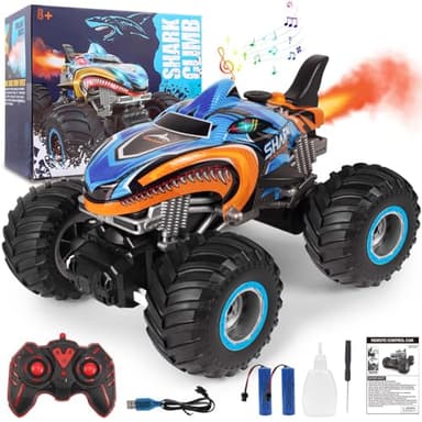 BESWIT 1:16 Remote Control Car, 2.4 GHz All Terrain Remote Control Monster Truck, RC Truck 2 Rechargeable Batteries for 80 Mins Play, Spray Remote Control Car for Boys 8-12 and Girls or Adult, MK724A - Image 1