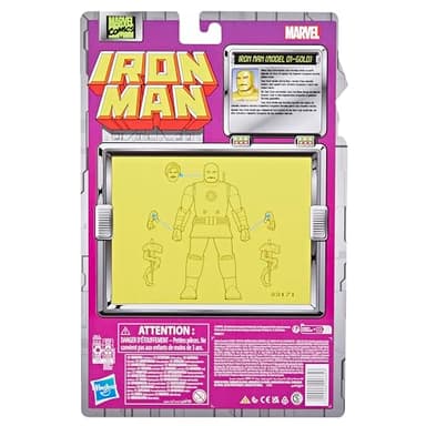 Marvel Legends Series Iron Man (Model 01 - Gold), Iron Man Comics Collectible 6-Inch Action Figure, Retro-Inspired Blister Card - Image 8